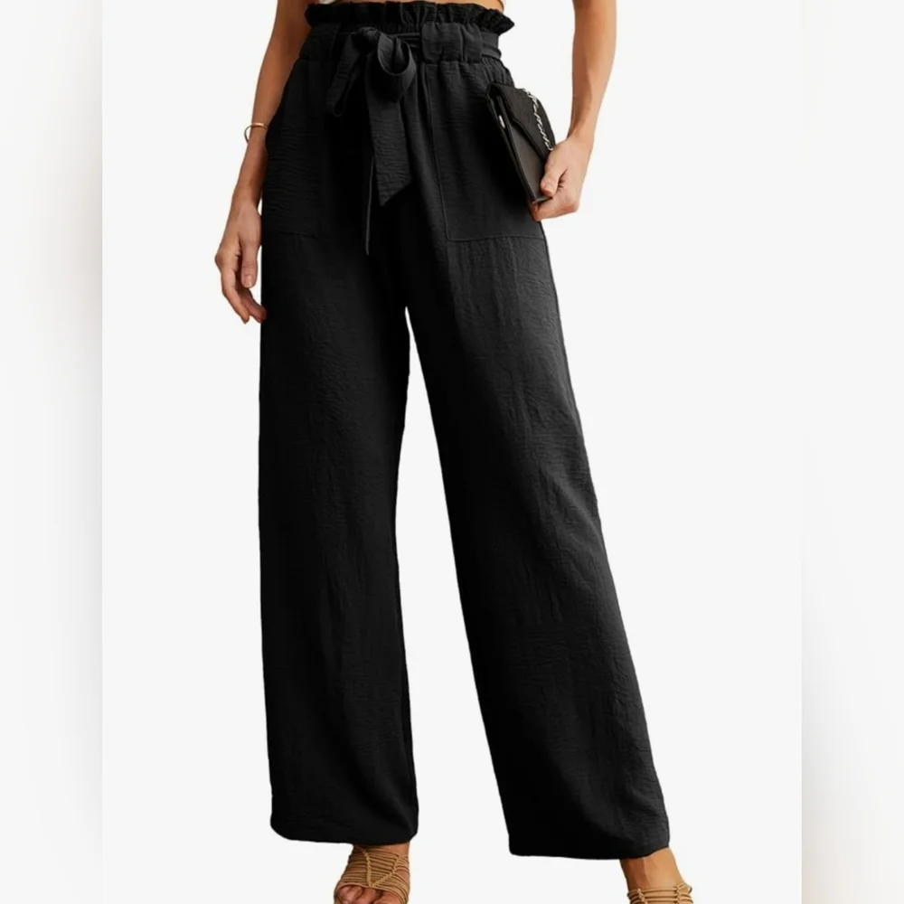 New Black Wide Leg Pants, NWT, Sz. Medium - Picture 9 of 10